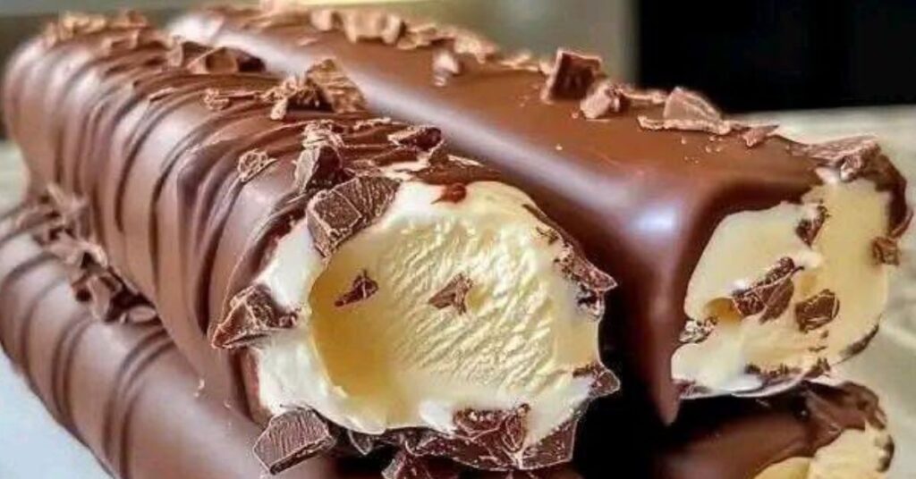 Sorvete Caseiro com Cobertura Crocante de Chocolate