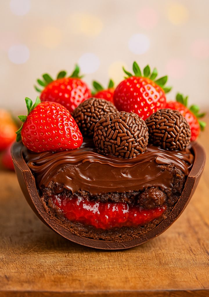 🍓🍫 Ovo de Páscoa Trufado de Morango