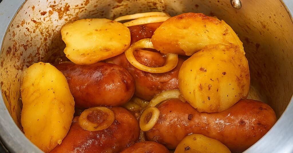Linguiça Toscana Com Batas Na Panela de Pressão