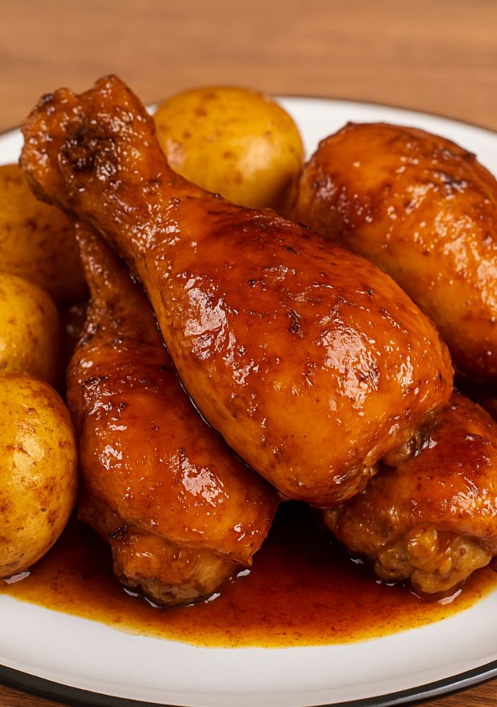 Frango Assado e Batatas Macias
