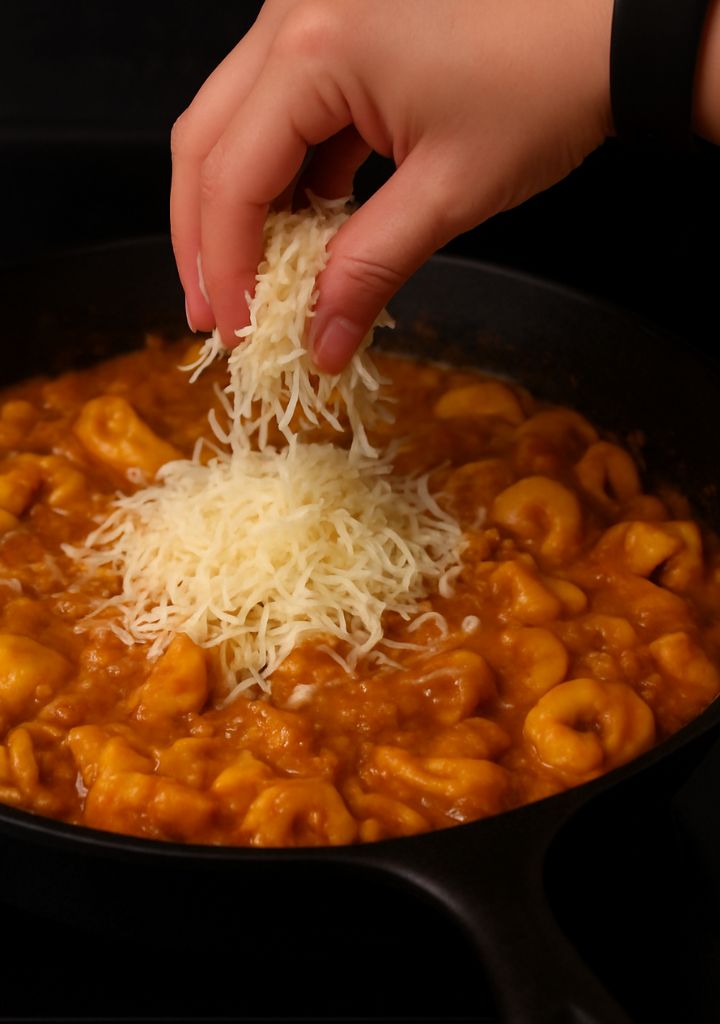 Tortellini com carne e queijo
