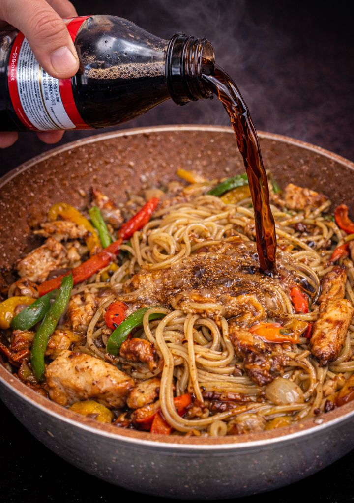 Peito de frango com macarrão e legumes