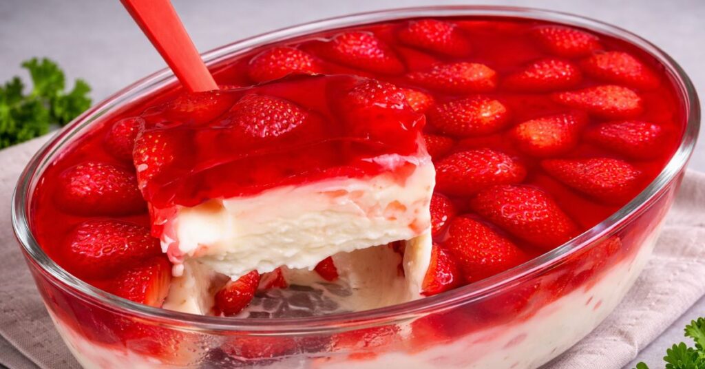 Gelatina com morangos