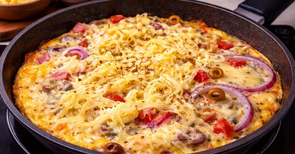 Omelete com Cebola roxa