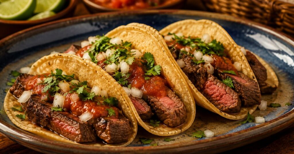 Taco mexicano na bacia